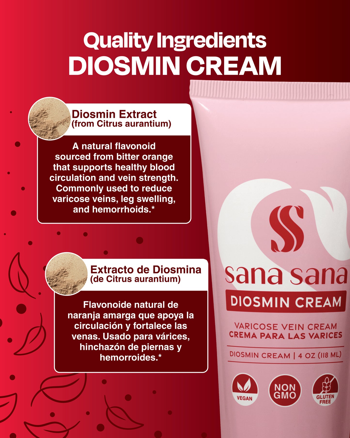 Ingredientes y beneficios de crema Diosmina tópica