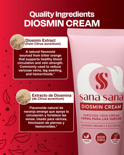 Ingredientes y beneficios de crema Diosmina tópica