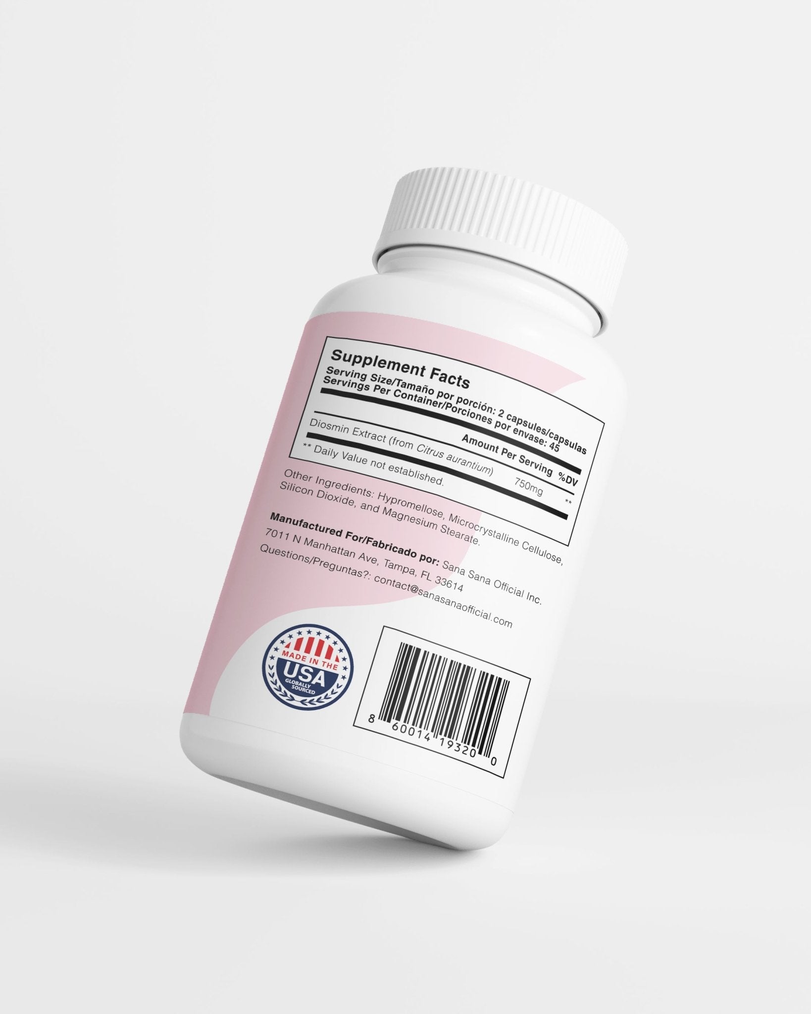 Diosmina 750mg Cápsulas - Sana Sana - Health & Personal Care > Vitamins & Supplements > Herbal Supplements - 