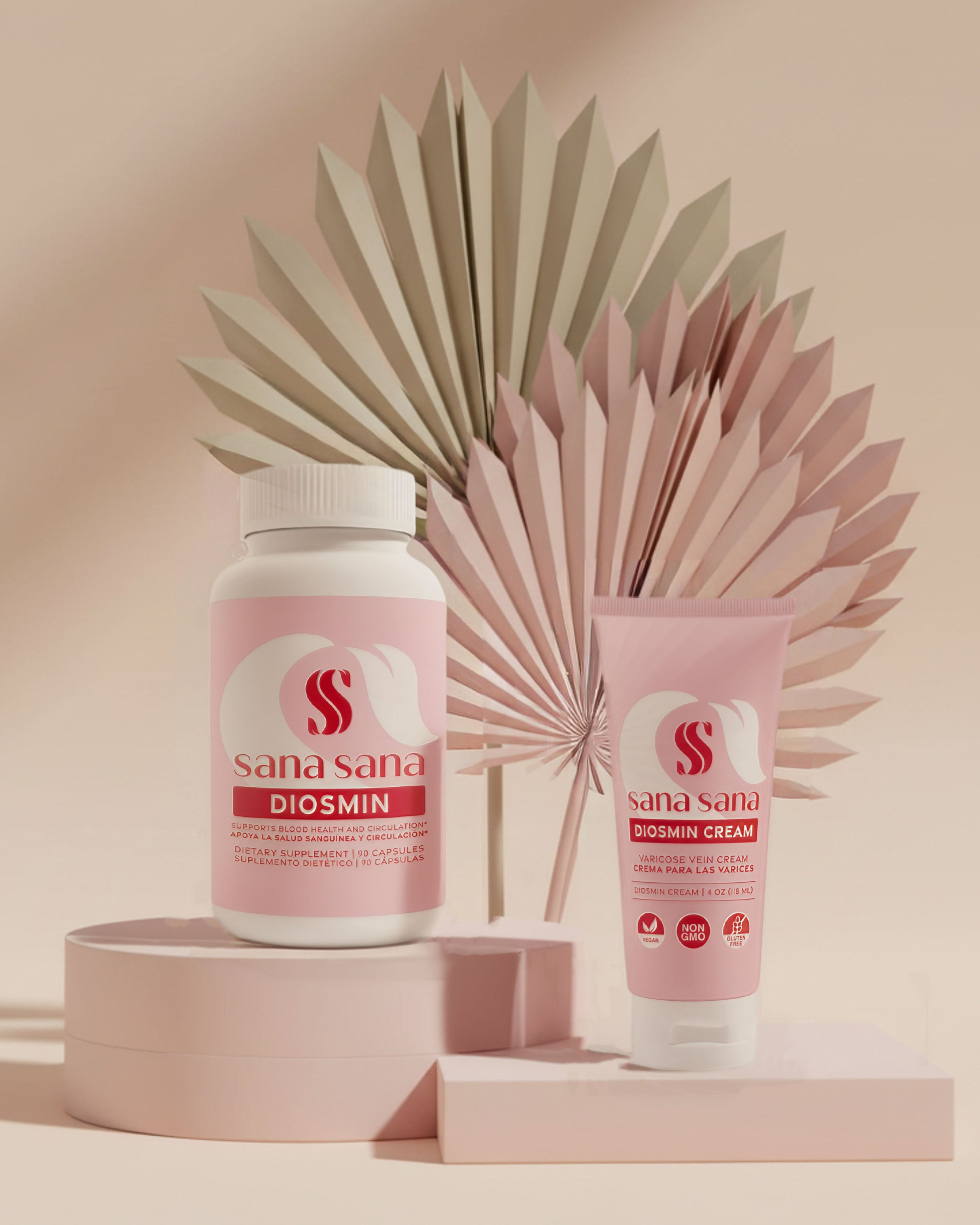 Sana Sana Diosmin circulatory support bundle with Diosmin supplement and Diosmin cream for leg circulation support